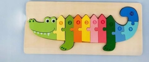 EDUKACYJNE DREWNIANE KLOCKI PUZZLE UKŁADANKA 8765K