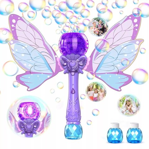 Różdżka motyl do baniek mydlanych ze skrzydłami bańki światła MY232-2