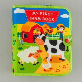 Luxma Sensoryczna książeczka dla dzieci farma zwierzątka na rzepy Montessori