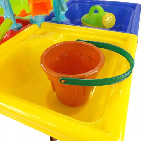 Stolik do piasku i do wody delfin młyn łopatka grabki foremki 25 el 9829