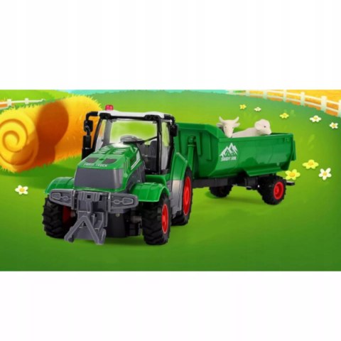 TRAKTOR Z PRZYCZEPĄ ZdalnieSTEROWANY AkumulatorŁADOWARKA zwierzęta QH205-2D