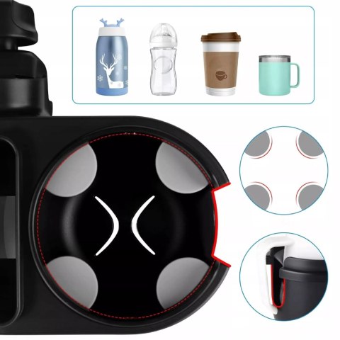 Uniwersalny uchwyt do wózka 3w1 na kubek telefon drobiazgi