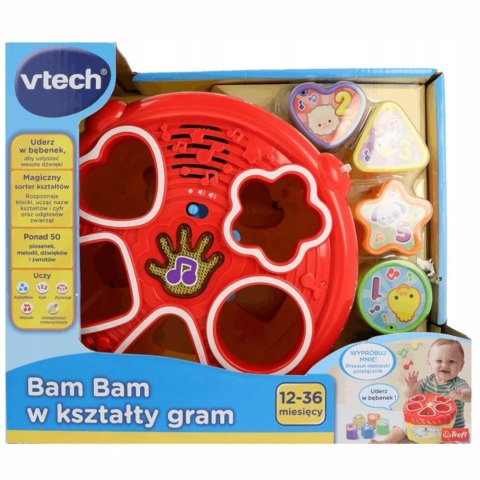 VTech Bam bam w kształty gram bębenek sorter melodyjki klocki 12m+ Vtech 60670 VTech Bam bam w kształty gram bębenek sorter melodyjki klocki 12m+ Vtech 60670