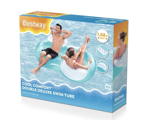 Bestway Bestway 43009 Koło do pływania podwójne Cool Comfort Niebieskie 1.88m x 1.17m