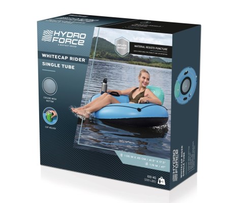 Bestway Bestway 43108 Koło do pływania z oparciem Hydro Force Whitecap Rider Niebieskie 1.19m Bestway Bestway 43108 Koło do pływania z oparciem Hydro Force Whitecap Rider Niebieskie 1.19m