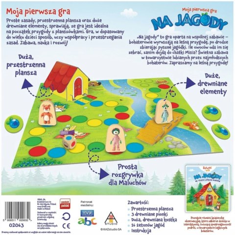 Trefl Gra planszowa rodzinna moja pierwsza gra Na Jagody bobaski miś Trefl 02063 Trefl Gra planszowa rodzinna moja pierwsza gra Na Jagody bobaski miś Trefl 02063