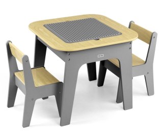 Milly Mally Milly Mally Zestaw mebli Olaf Blocks - Stolik i dwa krzesełka Dark Grey