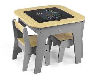 Milly Mally Milly Mally Zestaw mebli Olaf Blocks - Stolik i dwa krzesełka Dark Grey