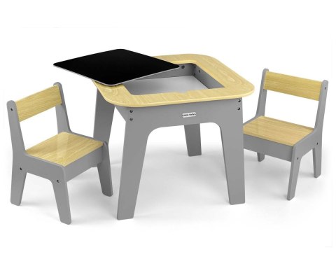 Milly Mally Milly Mally Zestaw mebli Olaf Blocks - Stolik i dwa krzesełka Dark Grey