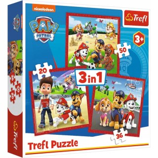 Trefl Puzzle 3W1 3+ Psi Patrol Wesołe pieski Paw Patrol Trefl 34867