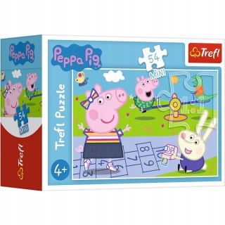 Trefl Puzzle 54 mini Świnka Peppa gra w klasy 54 elementy 4+ Trefl 19627