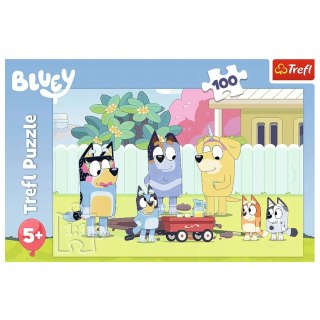 Trefl Puzzle Bluey 100 elementów Wesoły Świat Bluey Trefl 16471