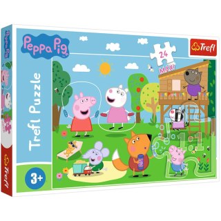 Trefl Puzzle Świnka Peppa 24 elementy 24 Maxi Zabawy na polanie Trefl 14342