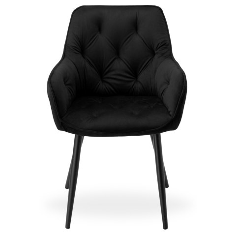 Krzesło welurowe NEVADA VELVET czarne