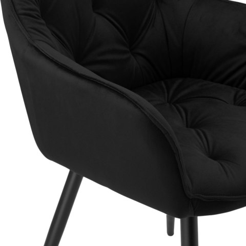 Krzesło welurowe NEVADA VELVET czarne