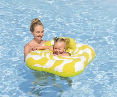 Bestway Bestway 32298 Siedzisko do nauki pływania Kwadrat Swim Safer Comfort Plush Zółte fale 76cm x 76cm