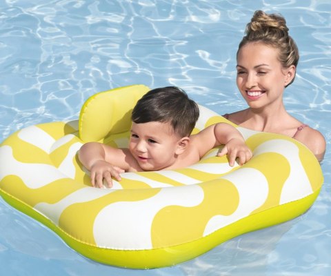 Bestway Bestway 32298 Siedzisko do nauki pływania Kwadrat Swim Safer Comfort Plush Zółte fale 76cm x 76cm