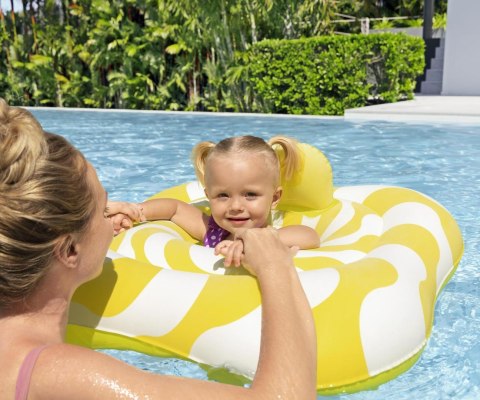 Bestway Bestway 32298 Siedzisko do nauki pływania Kwadrat Swim Safer Comfort Plush Zółte fale 76cm x 76cm