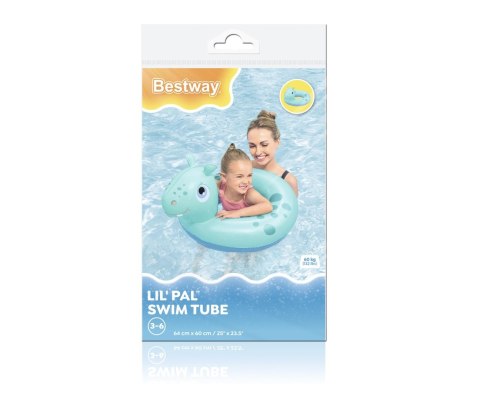Bestway Bestway 36464 Kółko do pływania Hipcio 64cm x 60cm