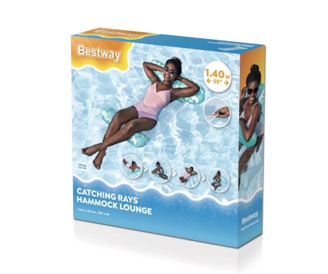Bestway Bestway 43839 Fotel Leżak siatkowy do pływania Miętowe kwiaty 1.45m x 87cm