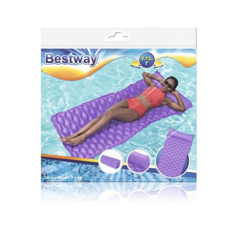 Bestway Bestway 44020 Dmuchany materac plażowy zwijany Fioletowy 2.13m x 86cm