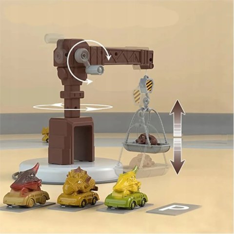 Ciężarówka dinozaur z autami triceratops dźwig 691