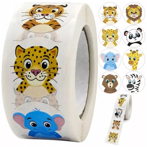 Naklejki dla Dzieci 500 szt. - 8 Wzorów Rolka 2,5 cm