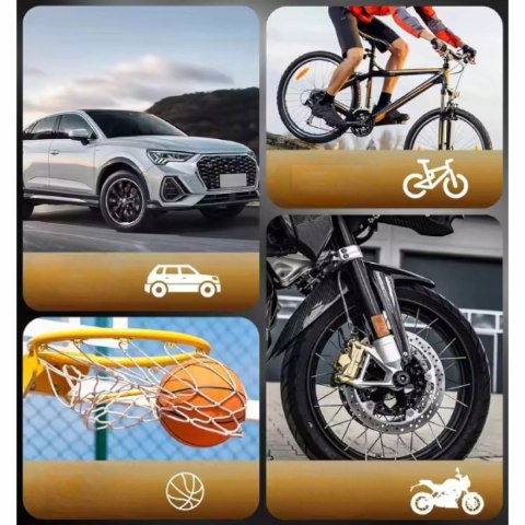 Akumulatorowa pompka elektryczna mini kompresor samochodowy flashlight SOS