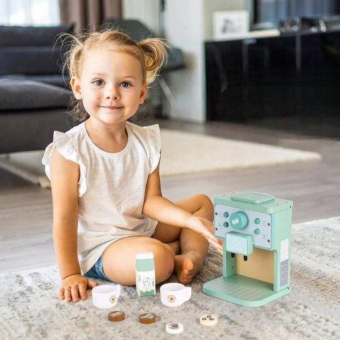 Drewniany ekspres do kawy dla dzieci z akcesoriami