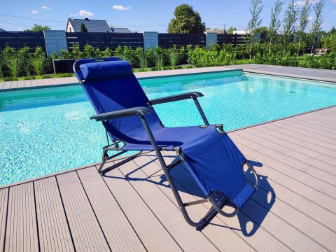 Fotel Leżak LEON granatowy