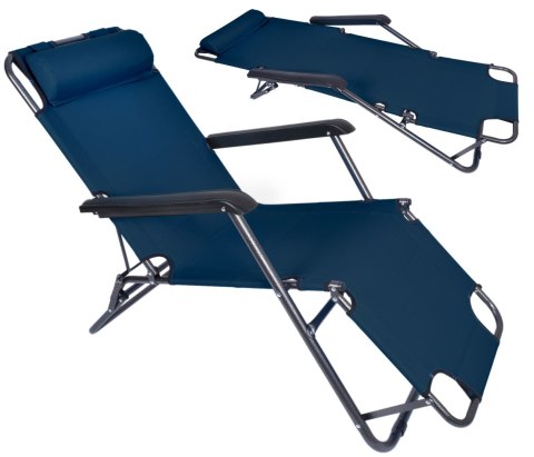 Fotel Leżak LEON granatowy