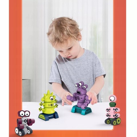 Luxma Magnetyczne Potwory Klocki Roboty dla dzieci 18m+ Zabawka Edukacyjna