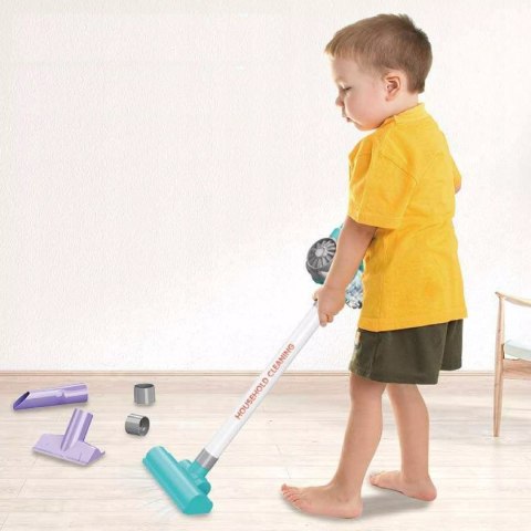 Odkurzacz dla Dzieci Pionowy 2w1 Zestaw do Sprzątania 3 Ssawki Dźwięki