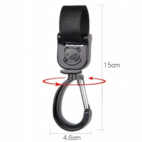 Uniwersalny zestaw 2 zaczepów uchwyt do wózka mocny hak na torbę zakupy