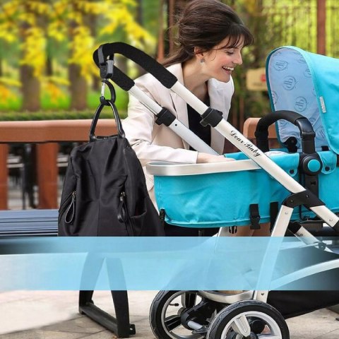 Uniwersalny zestaw 2 zaczepów uchwyt do wózka mocny hak na torbę zakupy