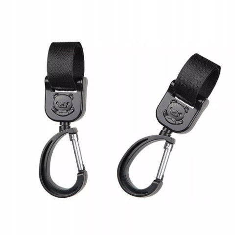 Uniwersalny zestaw 2 zaczepów uchwyt do wózka mocny hak na torbę zakupy