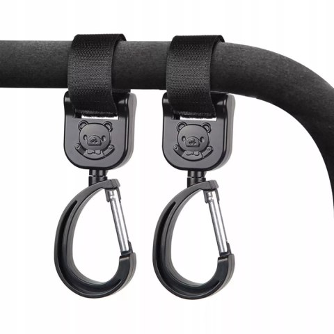 Uniwersalny zestaw 2 zaczepów uchwyt do wózka mocny hak na torbę zakupy