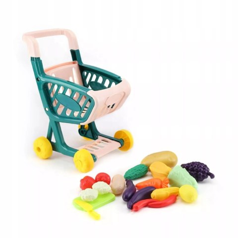 Wózek Sklepowy dla Dzieci Warzywa i Owoce Zestaw Zakupowy Sklep Koszyk