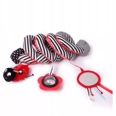 Zawieszka spirala kontrastowa do wózka fotelika dla dzieci