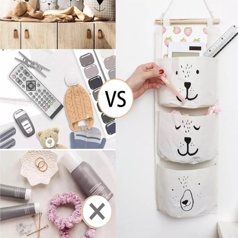 2x Organizer Wiszący do Pokoju Dziecka Kieszeń na Zabawki do łazienki 60 cm