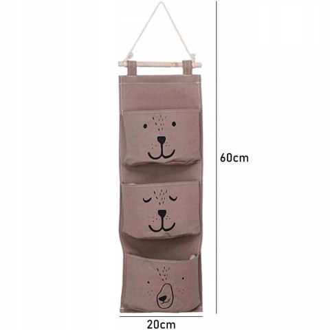2x Organizer Wiszący do Pokoju Dziecka Kieszeń na Zabawki do łazienki 60 cm