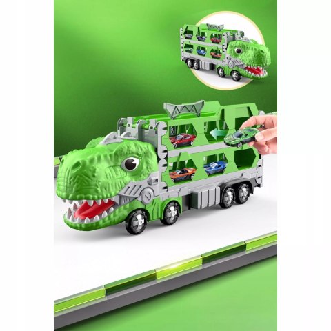 Ciężarówka Dinozaur Tor Wyścigowy 2 Auta resoraki dla Dzieci