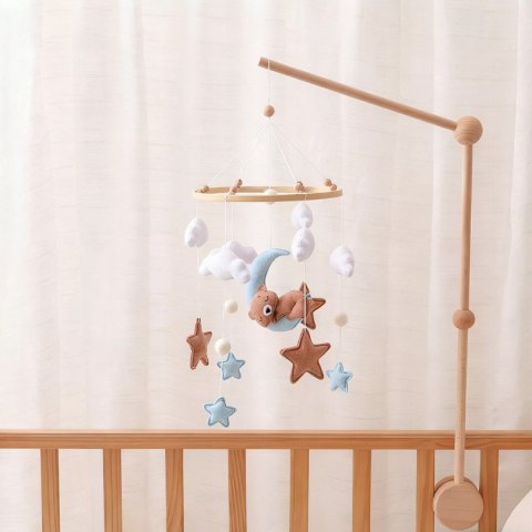 Luxma Karuzelka do Łóżeczka Dziecięcego Boho Naturalne Drewno + pałąk Bear & Moon