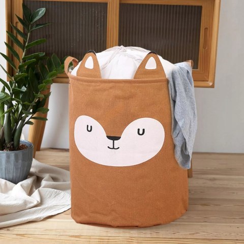 Kosz organizer na zabawki 60L dla dzieci pojemnik zamykany Lisek