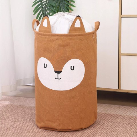 Kosz organizer na zabawki 60L dla dzieci pojemnik zamykany Lisek