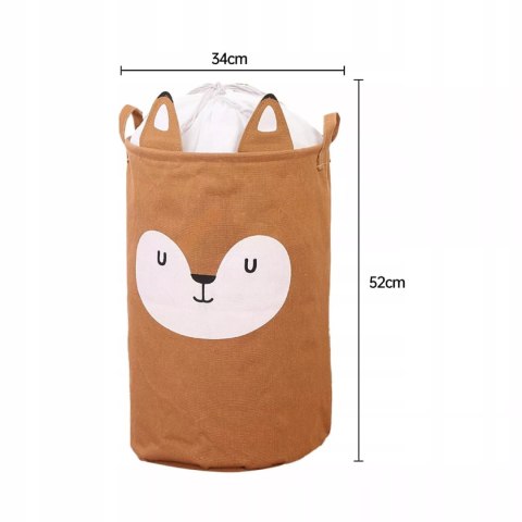 Kosz organizer na zabawki 60L dla dzieci pojemnik zamykany Lisek