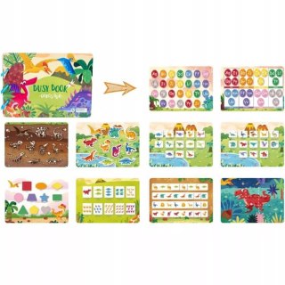 Luxma Książeczka Edukacyjna Dinozaury Puzzle Na Rzep Alfabet Kształty Montessori