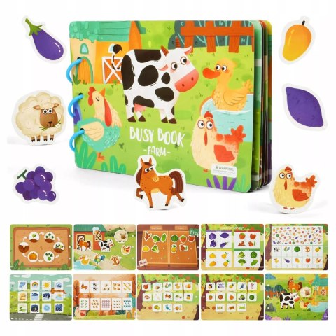 Książeczka Montessori Farma na rzepy DIY Edukacyjna i Kreatywna dla dzieci