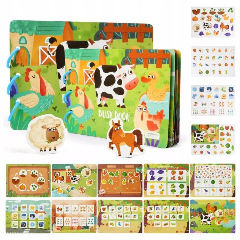 Książeczka Montessori Farma na rzepy DIY Edukacyjna i Kreatywna dla dzieci