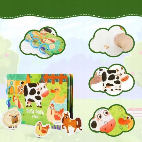 Książeczka Montessori Farma na rzepy DIY Edukacyjna i Kreatywna dla dzieci